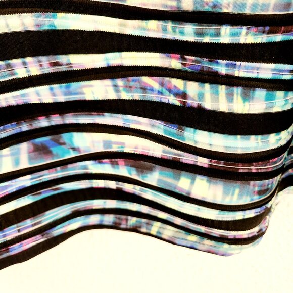 Drapers and Damons Womens Jacket One Button Size Large Stripe Polyester Spandex - Picture 7 of 11